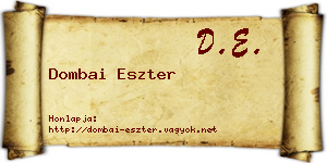 Dombai Eszter névjegykártya